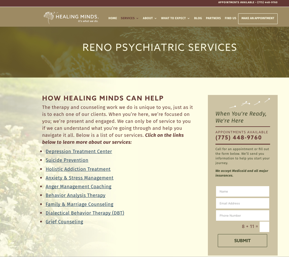 healing minds services reno